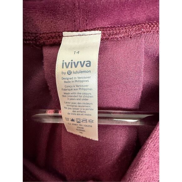 Ivivva By Lululemon Set To Go Velour Hoodie Pullover Magenta Girls 14 - Picture 2 of 4